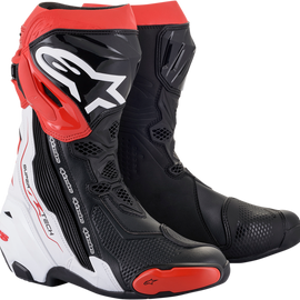 Supertech Boots - Black/White/Red - US 6 / EU 39
