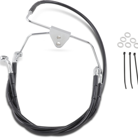 4" Brake Line - Front - Black Vinyl - FLH 96-07