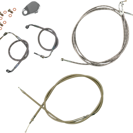 Standard Stainless Braided Handlebar Cable/Brake Line Kit For 15" - 17" Ape Hanger Handlebars81658199