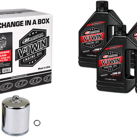 Quick Change Twin Cam Synthetic 20W-50 Oil Change Kit - Chrome Filter