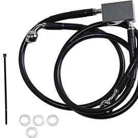 Brake Line - Rear - Black - +3" - Softail '00-'03