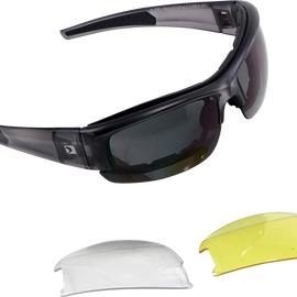 Rally Convertible Sunglasses - Matte Transparent Black - Interchangeable Lens