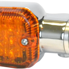 Turn Signal - DOT&E-mark - Single Filament - Chrome/Amber