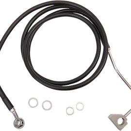 4" Brake Line - Front - Black Vinyl - 14-17FL W/ABS