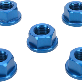 Aluminum Sprocket Nuts - Blue - 10 mm x 1.25