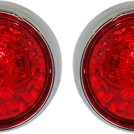 Bullet Turn Signal - 1157 - Chrome - Red Lens