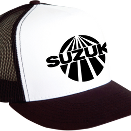 Suzuki Vintage Snapback Hat - Black/White