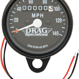 2.4" MPH Mini LED Mechanical Speedometer/Indicators - Black Housing - Black Face - 2240:60