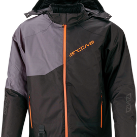 Pivot 4 Hooded Jacket - Black/Orange - Large