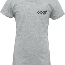 Girl's Checkers T-Shirt - Heather Gray - XS