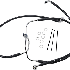 Brake Line - Front - Black - +2" - FXDF '08-'17