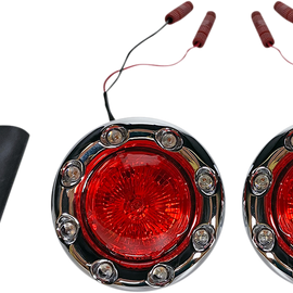 ProBEAM® Bullet Ringz™ LED Turn Signals - Chrome/Red