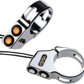 Rat Eye LED Turn Signals - 49 mm - Chrome