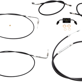 Handlebar Cable/Brake Line Kit - 12" - 14" Ape Hanger Handlebars - Black Vinyl