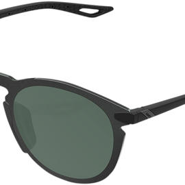 Legere Sunglasses - Round - Matte Black - Gray Green